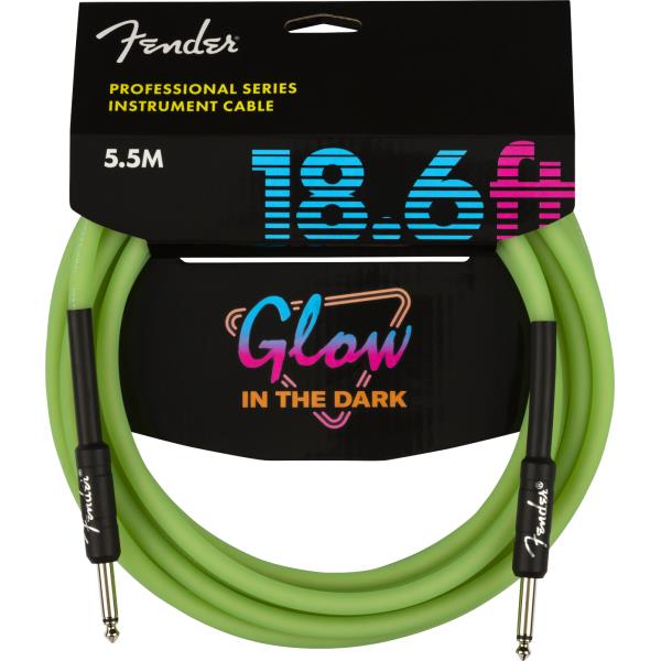 Fender-Professional Glow in the Dark Cable, Green, 18.6'