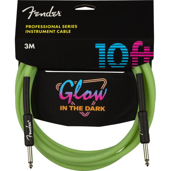 Fender-Professional Glow in the Dark Cable, Green, 10'