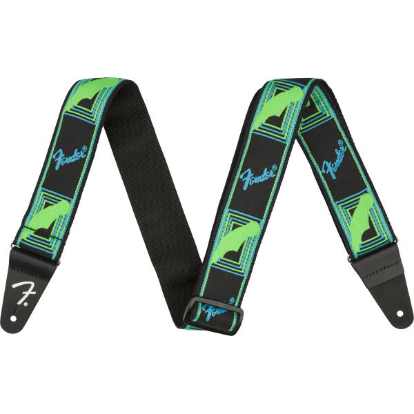 Fender

Neon Monogrammed Strap, Green/Blue