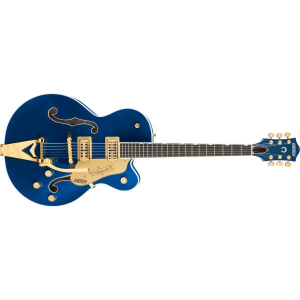 GRETSCH-ボディ材G6120TG Players Edition Nashville® Hollow Body with String-Thru Bigsby® and Gold Hardware, Ebony Fingerboard, Azure Metallic