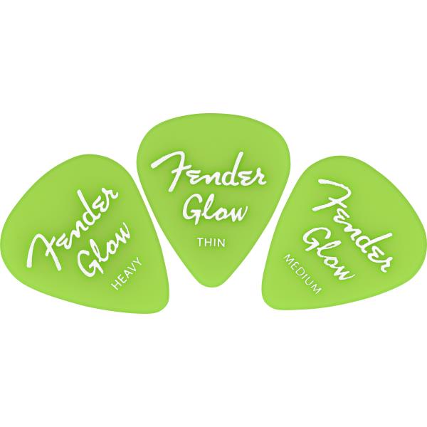 Fender-ピックGlow In The Dark 351 Picks, 12-Pack