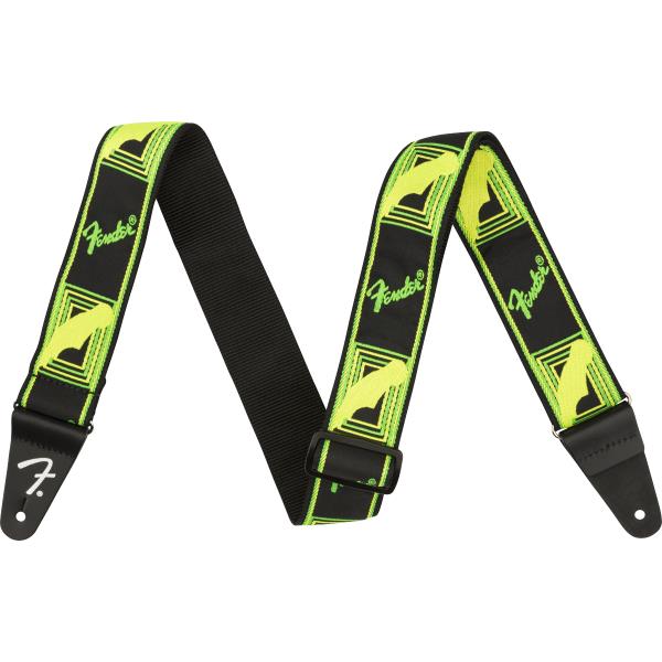 Fender-ストラップNeon Monogrammed Strap, Green/Yellow