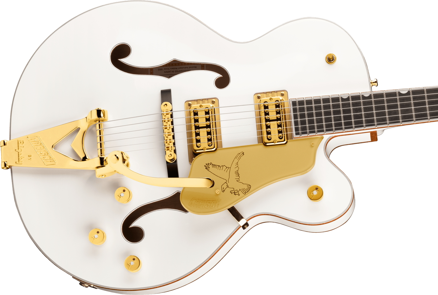 G6136TG Players Edition Falcon™ Hollow Body with String-Thru Bigsby® and Gold Hardware, Ebony Fingerboard, White追加画像