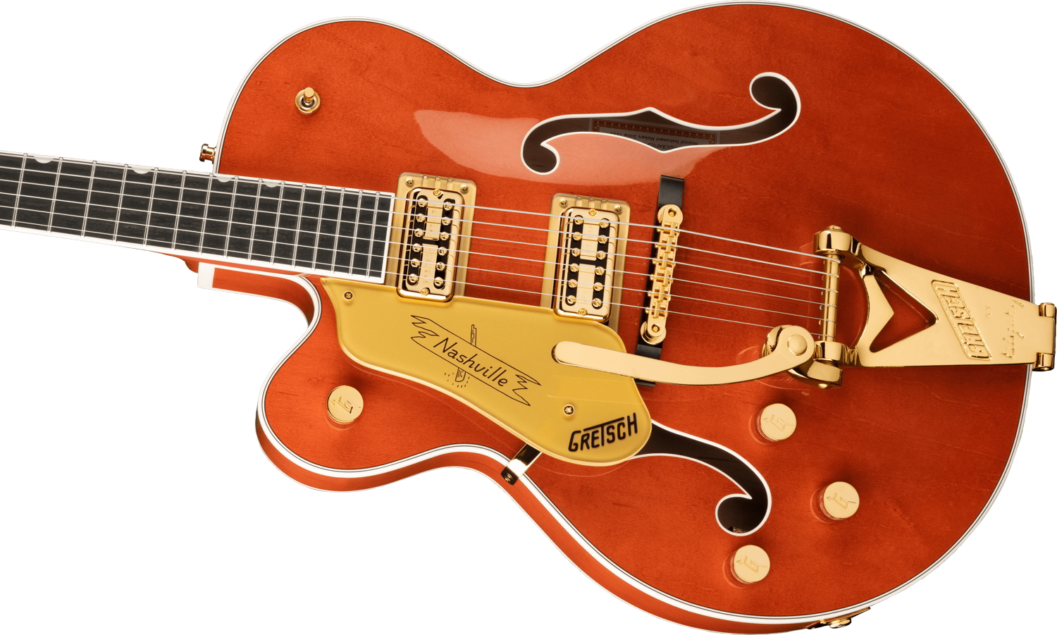 G6120TG-LH Players Edition Nashville® Hollow Body with String-Thru Bigsby®, Left-Handed, Ebony Fingerboard, Orange Stain追加画像 G6120TG-LH Players Edition Nashville® Hollow Body with String-Thru Bigsby®, Left-Handed, Ebony Fingerboard, Orange Stain追加画像