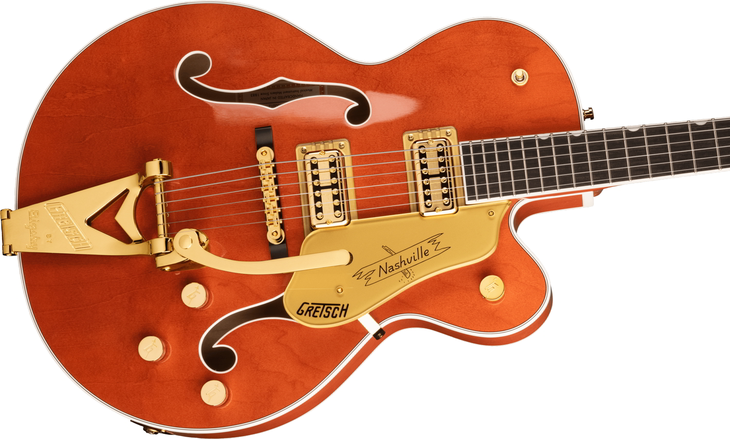 G6120TG Players Edition Nashville® Hollow Body with String-Thru Bigsby® and Gold Hardware, Ebony Fingerboard, Orange Stain追加画像 G6120TG Players Edition Nashville® Hollow Body with String-Thru Bigsby® and Gold Hardware, Ebony Fingerboard, Orange Stain追加画像