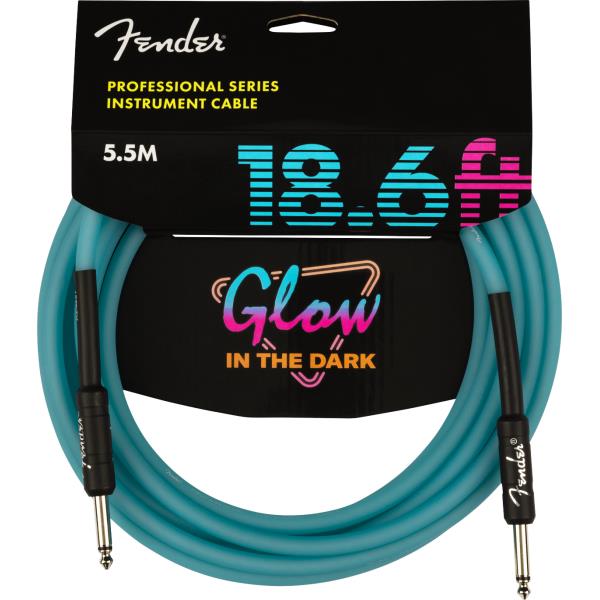Fender-Professional Glow in the Dark Cable, Blue, 18.6'