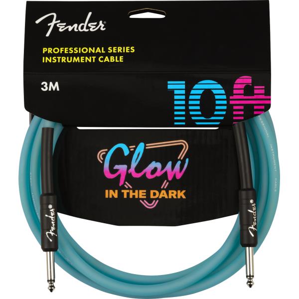 Fender-Professional Glow in the Dark Cable, Blue, 10'