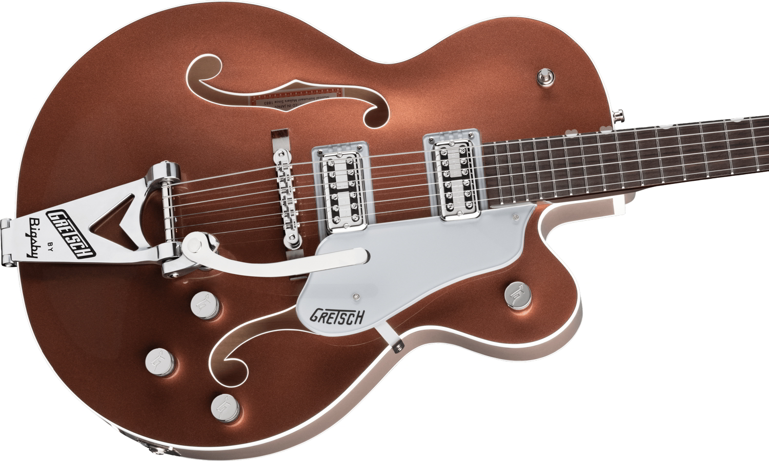 G6118T Players Edition Anniversary™ Hollow Body with String-Thru Bigsby®, Rosewood Fingerboard, Two-Tone Copper Metallic/Sahara Metallic追加画像 G6118T Players Edition Anniversary™ Hollow Body with String-Thru Bigsby®, Rosewood Fingerboard, Two-Tone Copper Metallic/Sahara Metallic追加画像