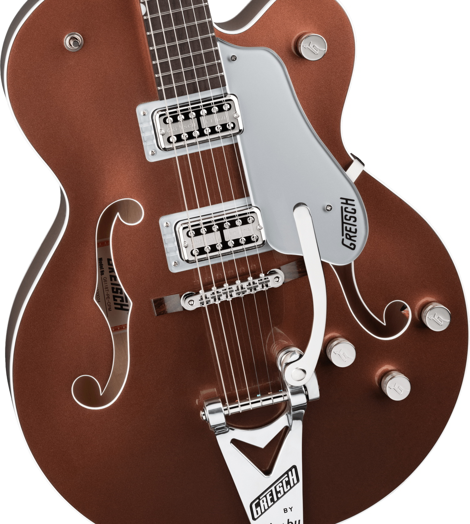 G6118T Players Edition Anniversary™ Hollow Body with String-Thru Bigsby®, Rosewood Fingerboard, Two-Tone Copper Metallic/Sahara Metallic追加画像 G6118T Players Edition Anniversary™ Hollow Body with String-Thru Bigsby®, Rosewood Fingerboard, Two-Tone Copper Metallic/Sahara Metallic追加画像