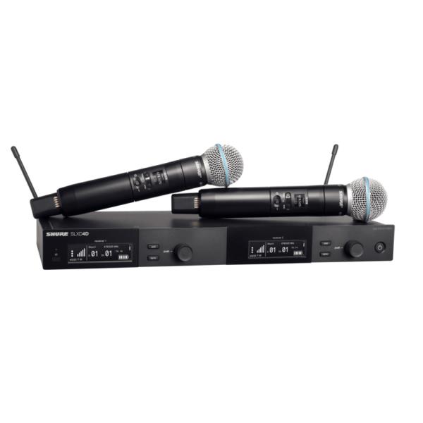 SHURE-SLXD2/SM58ハンドヘルド型送信機2台付属デュアルワイヤレスシステムSLXD24DJ/B58-JB