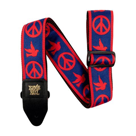 Red and Blue Peace Love Dove Jacquard Strapサムネイル