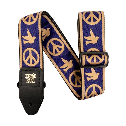 Navy Blue and Beige Peace Love Dove Jacquard Strapサムネイル