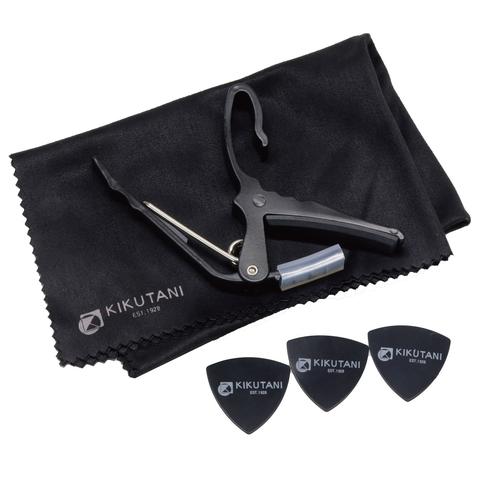 KIKUTANI-カポセットGC-SET/BLK Capo/Cloth/Pick Set