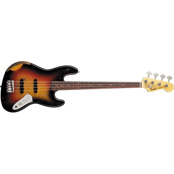 Fender Custom Shop-ジャズベースJaco Pastorius Tribute Jazz Bass, Rosewood Fingerboard, 3-Color Sunburst