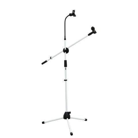 PLATINUM-スマホホルダー付きマイクスタンドMBS1A WT Microphone & Smartphone Stand White