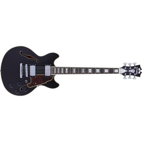 D'Angelico-セミアコースティックギターPremier Mini DC Black Flake