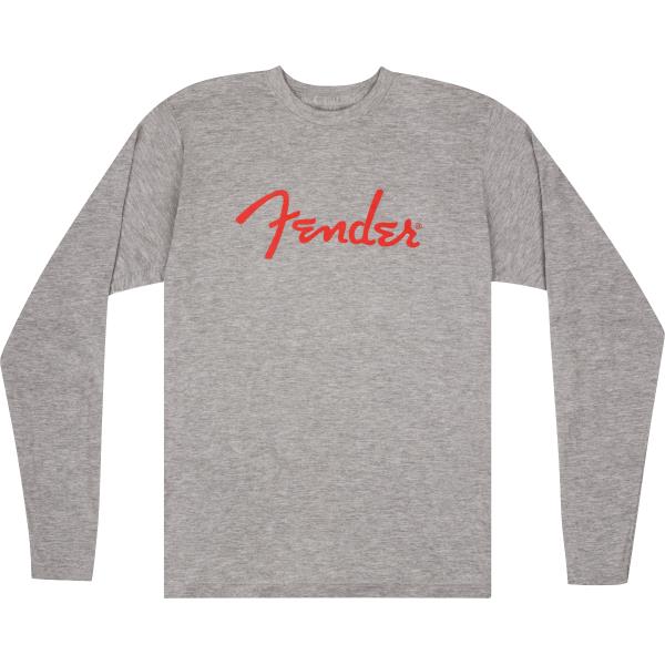 Fender-TシャツFender® Spaghetti Logo L/S T-Shirt, Heather Gray, M