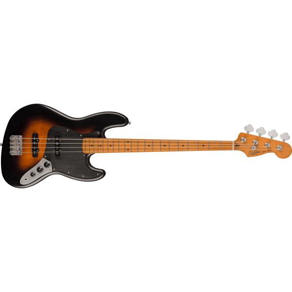 Squier-ジャズベース40th Anniversary Jazz Bass®, Vintage Edition, Maple Fingerboard, Black Anodized Pickguard, Satin Wide 2-Color Sunburst