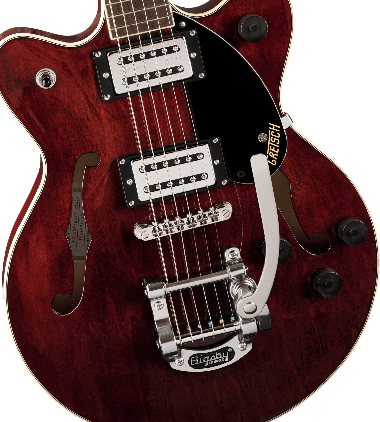 G2655T Streamliner™ Center Block Jr. Double-Cut with Bigsby®, Laurel Fingerboard, Walnut Stain追加画像 G2655T Streamliner™ Center Block Jr. Double-Cut with Bigsby®, Laurel Fingerboard, Walnut Stain追加画像