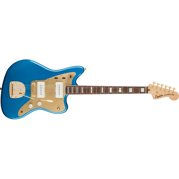 Squier-ジャズマスター40th Anniversary Jazzmaster®, Gold Edition, Laurel Fingerboard, Gold Anodized Pickguard, Lake Placid Blue