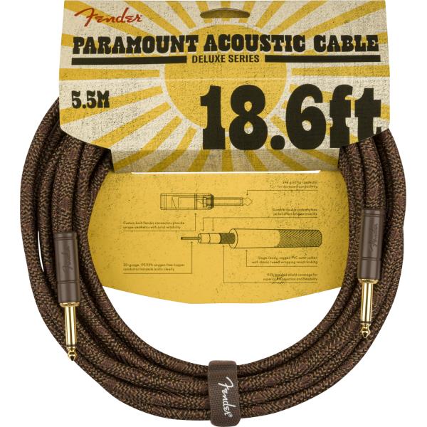 FenderParamount 18.6' Acoustic Instrument Cable, Brown