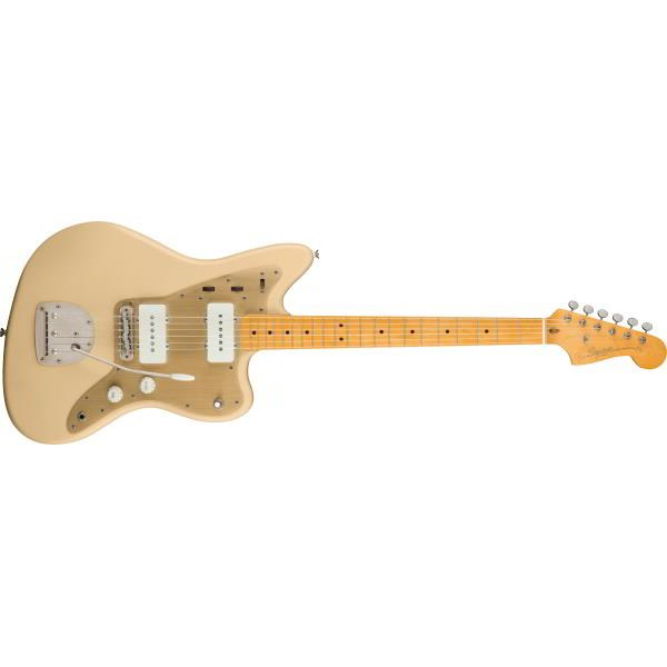 Squier-ジャズマスター40th Anniversary Jazzmaster®, Vintage Edition, Maple Fingerboard, Gold Anodized Pickguard, Satin Desert Sand
