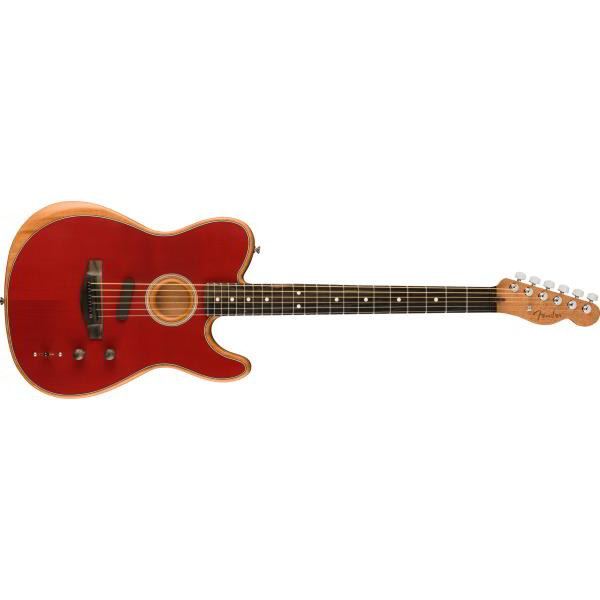 Fender-エレクトリックアコースティックギターAmerican Acoustasonic® Telecaster®, Ebony Fingerboard, Crimson Red