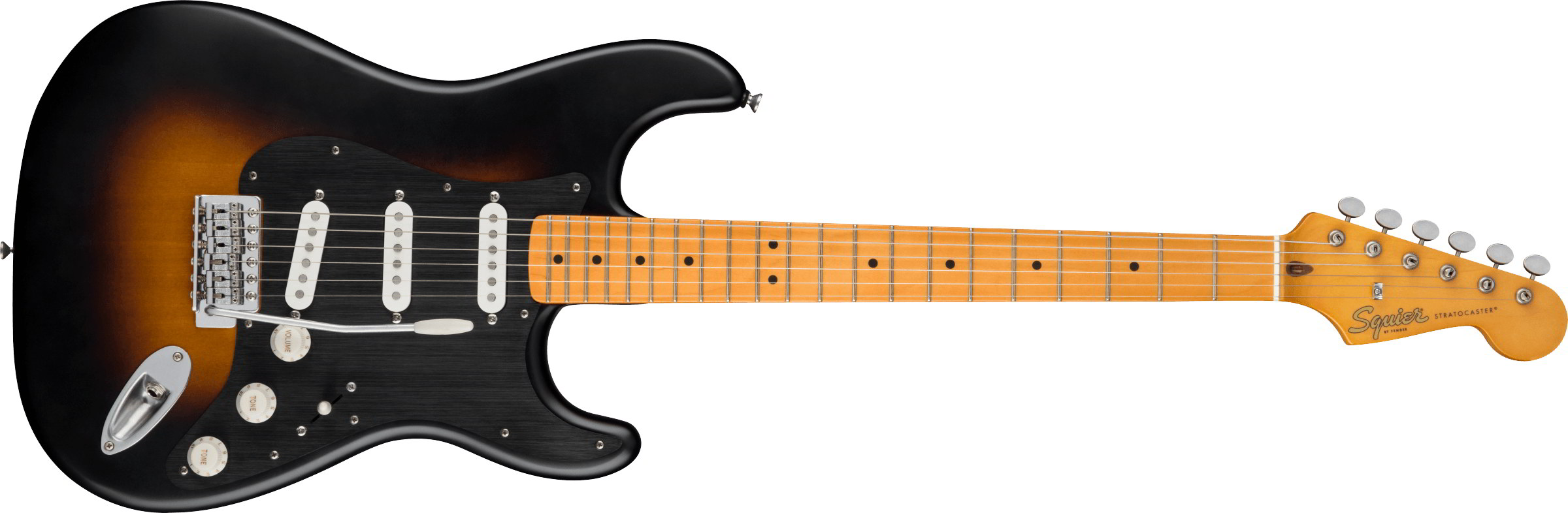 ストラトキャスター 40th Anniversary Stratocaster®, Vintage Edition, Maple  Fingerboard, Black Anodized Pickguard, Satin Wide 2-Color Sunburst