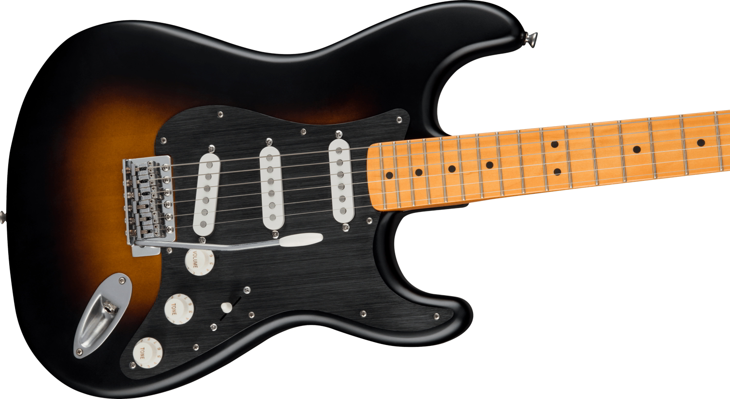 40th Anniversary Stratocaster®, Vintage Edition, Maple Fingerboard, Black Anodized Pickguard, Satin Wide 2-Color Sunburst追加画像