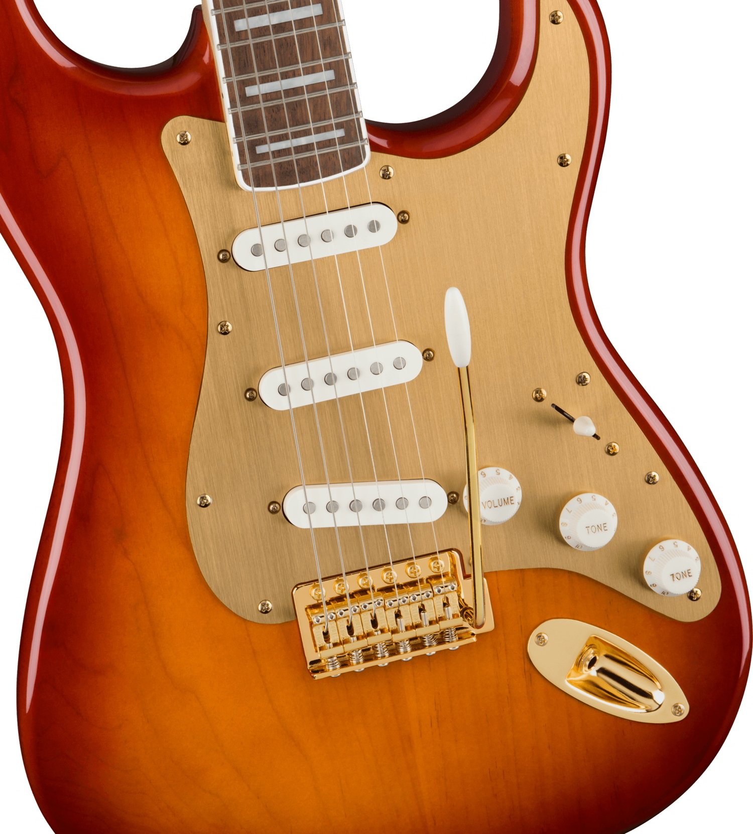 40th Anniversary Stratocaster®, Gold Edition, Laurel Fingerboard, Gold Anodized Pickguard, Sienna Sunburst追加画像