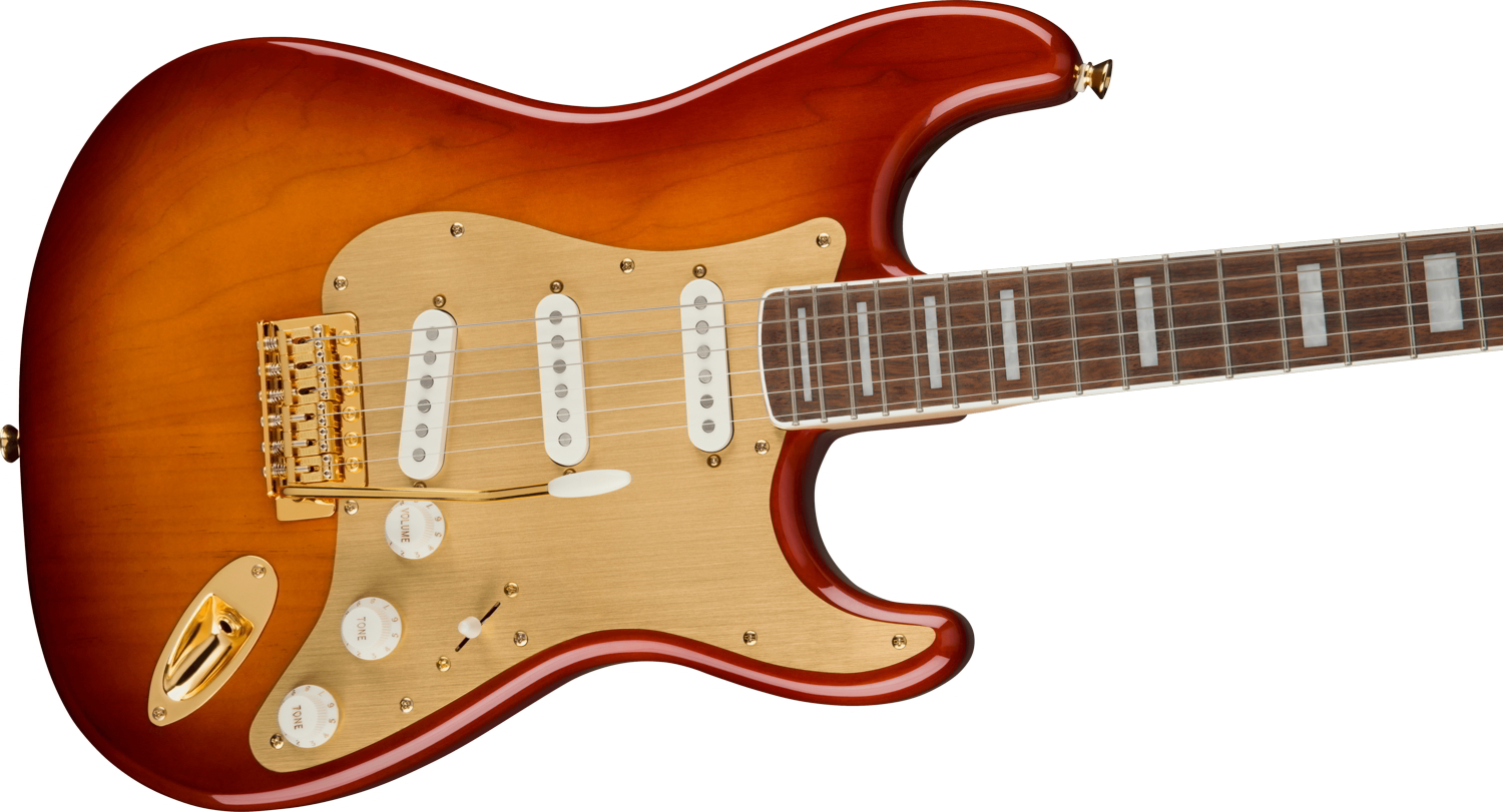 40th Anniversary Stratocaster®, Gold Edition, Laurel Fingerboard, Gold Anodized Pickguard, Sienna Sunburst追加画像