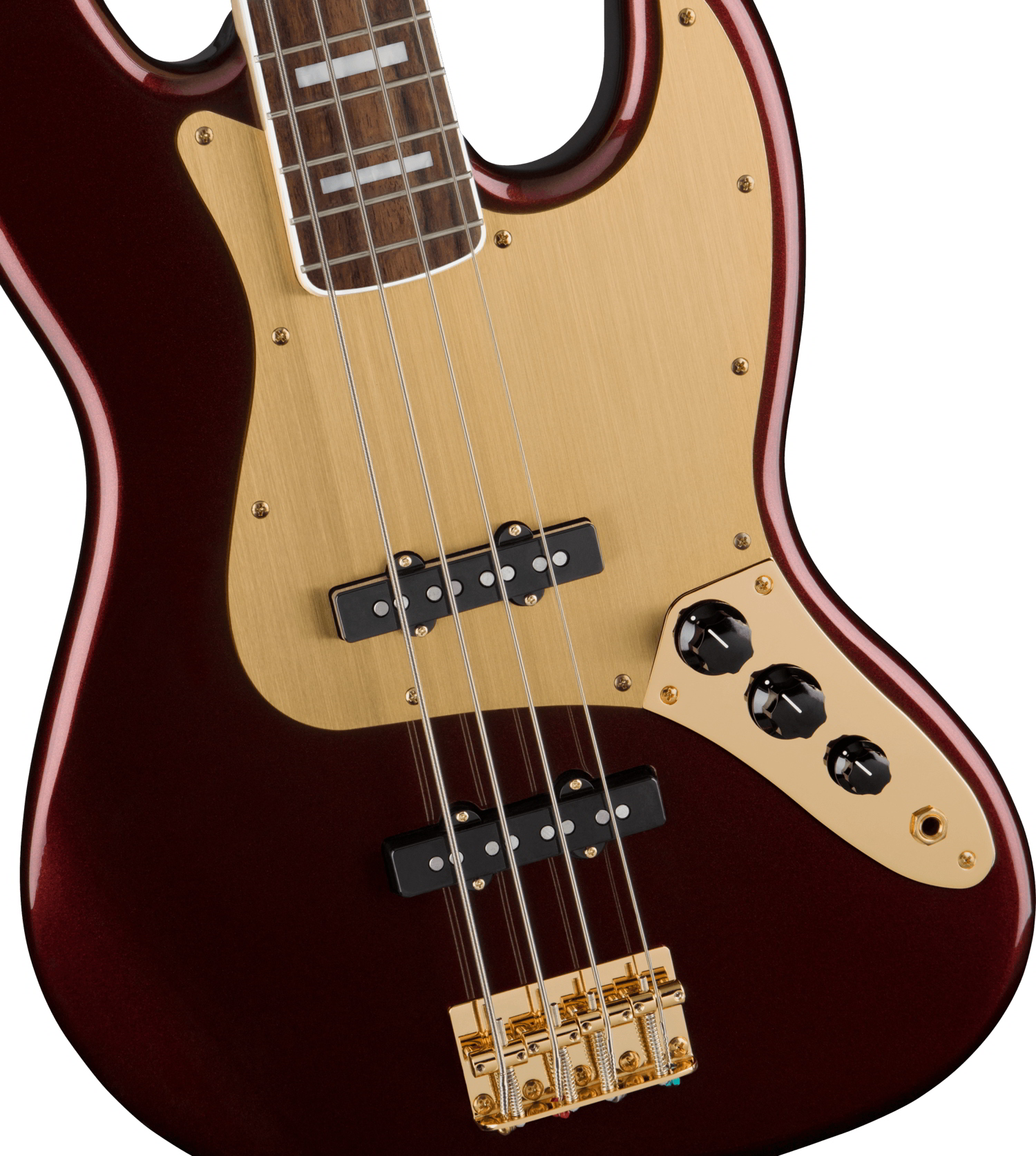 40th Anniversary Jazz Bass®, Gold Edition, Laurel Fingerboard, Gold Anodized Pickguard, Ruby Red Metallic追加画像