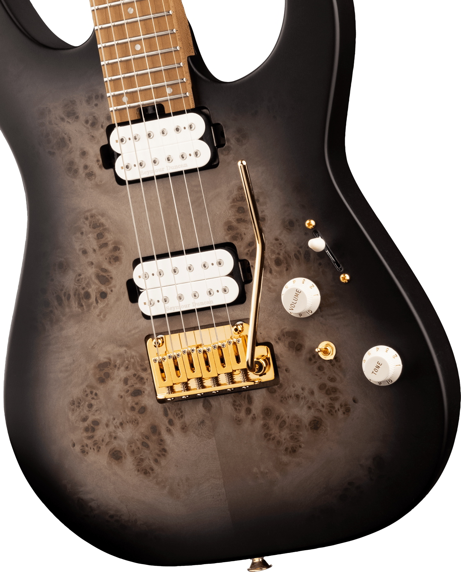 Pro-Mod DK24 HH 2PT CM Poplar Burl, Caramelized Maple Fingerboard, Transparent Black Burst追加画像 Pro-Mod DK24 HH 2PT CM Poplar Burl, Caramelized Maple Fingerboard, Transparent Black Burst追加画像