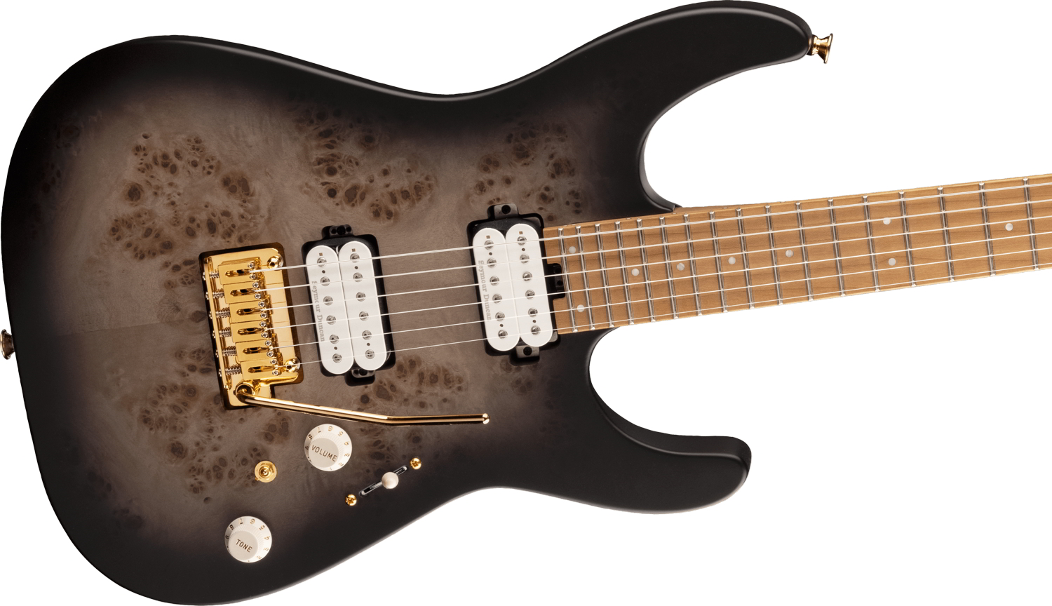 Pro-Mod DK24 HH 2PT CM Poplar Burl, Caramelized Maple Fingerboard, Transparent Black Burst追加画像 Pro-Mod DK24 HH 2PT CM Poplar Burl, Caramelized Maple Fingerboard, Transparent Black Burst追加画像