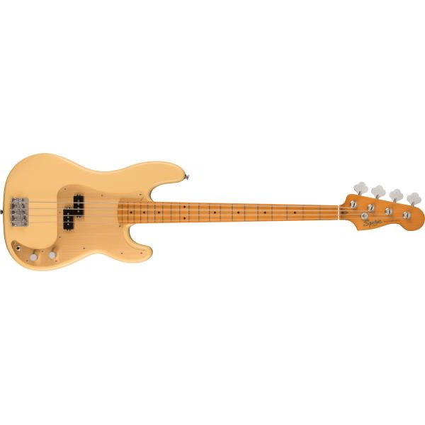 Squier-プレシジョンベース40th Anniversary Precision Bass®, Vintage Edition, Maple Fingerboard, Gold Anodized Pickguard, Satin Vintage Blonde