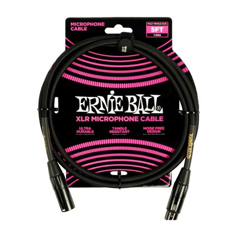 ERNIE BALL-マイクケーブル5' Braided Male / Female XLR Microphone Cable Black