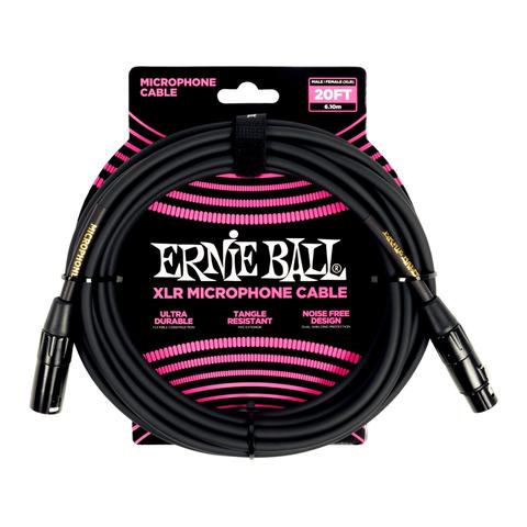 ERNIE BALL-マイクケーブル20' Male / Female XLR Microphone Cable Black