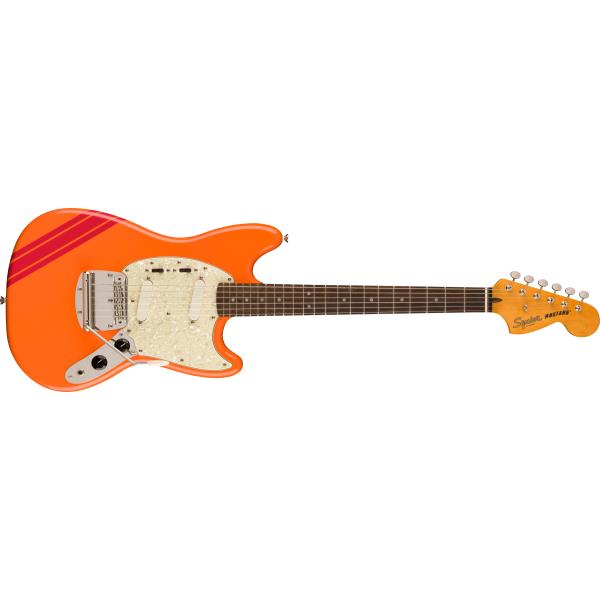 FSR Classic Vibe '60s Competition Mustang®, Laurel Fingerboard, Parchment Pickguard, Capri Orange with Dakota Red Stripesサムネイル