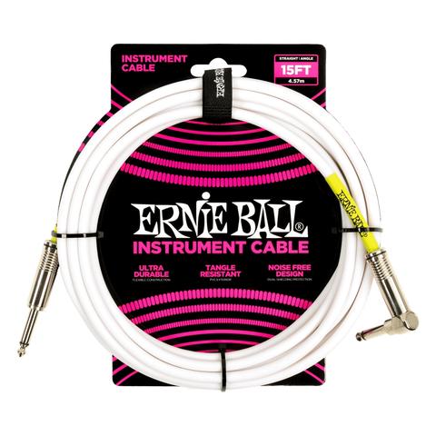 ERNIE BALL-楽器用PVCケーブル15' Straight / Straight Instrument Cable White