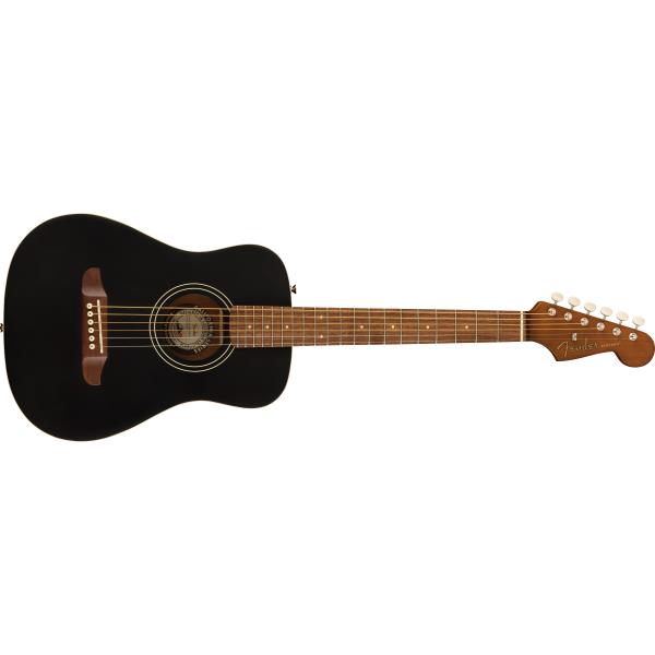 Fender-アコースティックギターDE Redondo Mini with Bag, Walnut Fingerboard, Black Top