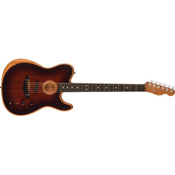 Fender-アコースティックギターAmerican Acoustasonic® Telecaster® All-Mahogany, Ebony Fingerboard, Bourbon Burst