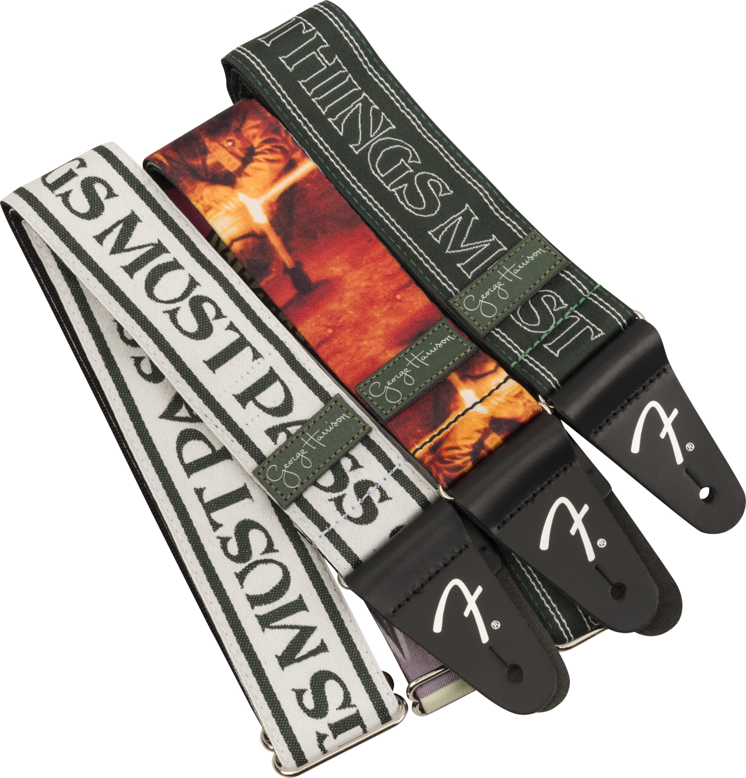 George Harrison All Things Must Pass Logo Strap, White/Black, 2"追加画像 George Harrison All Things Must Pass Logo Strap, White/Black, 2"追加画像