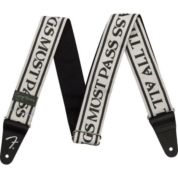 Fender-ストラップGeorge Harrison All Things Must Pass Logo Strap, White/Black, 2"