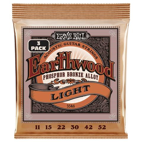 ERNIE BALL-アコースティックギター弦3パックセット3548 Earthwood Light Phosphor 3P 11-52