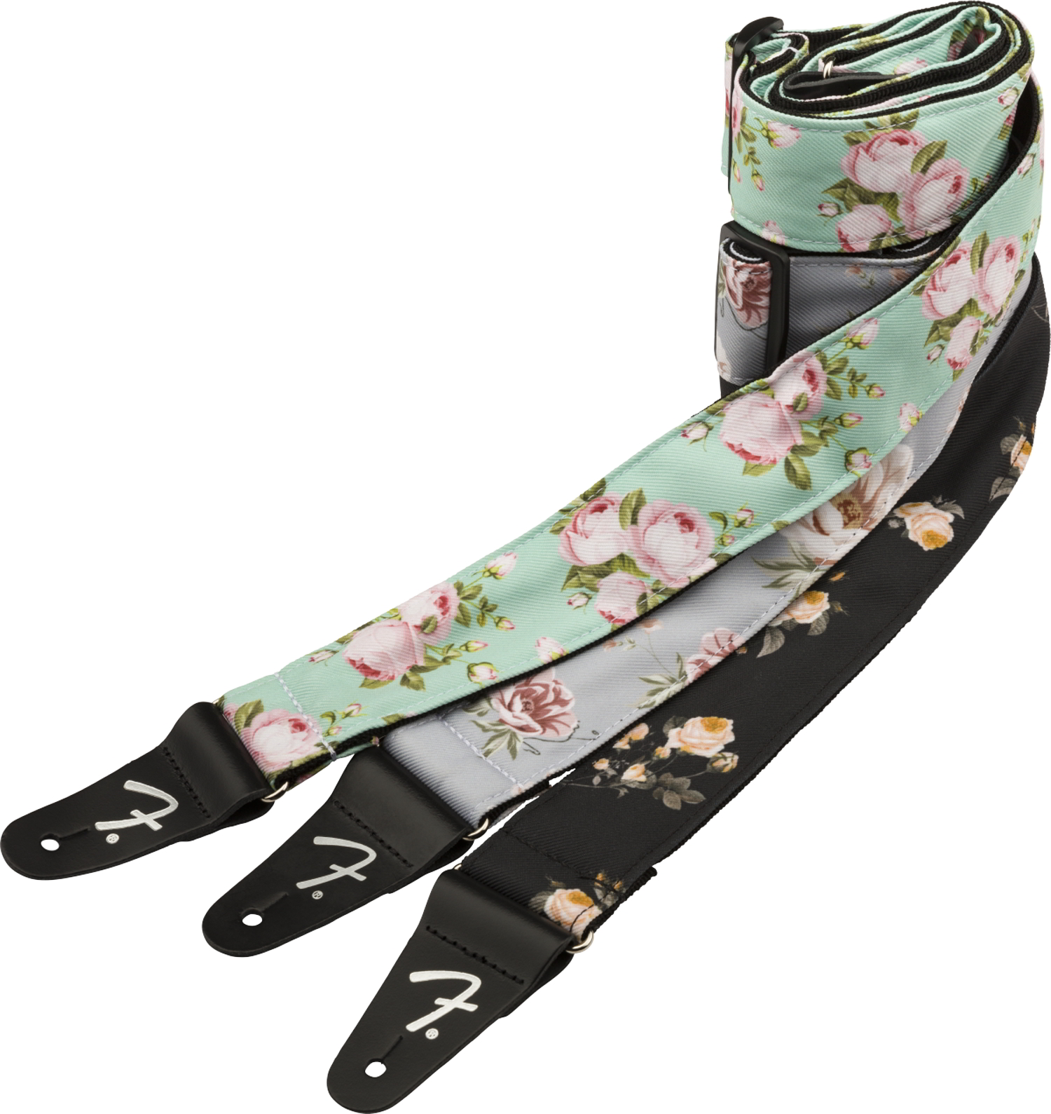 Floral Strap, Black, 2"追加画像 Floral Strap, Black, 2"追加画像