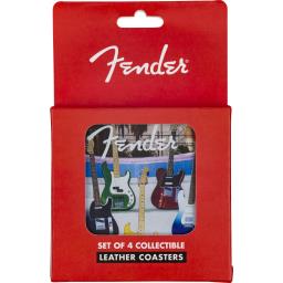 Fender™ Guitars Coasters, 4-Pack, Multi-Color Leatherサムネイル