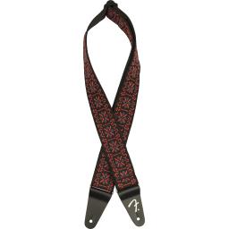 Fender-ストラップPasadena Woven Strap, Lattice Red, 2"