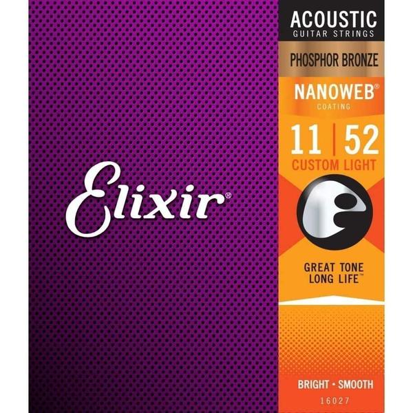 Elixir-アコースティックギターフォスファー弦3パックセット16027 Phospher Custom Light 11-52 Bonus Pack (2+1FREE)