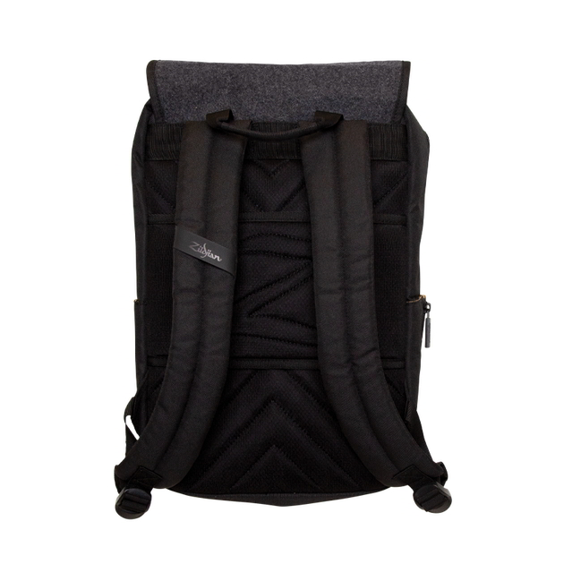 Zildjian Gray Flap Black Laptop Backpack背面画像
