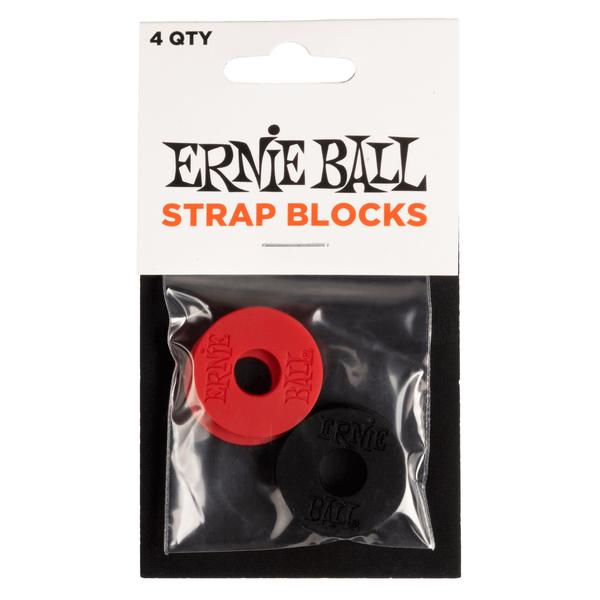 ERNIE BALL-ストラップブロックStrap Blocks 4pk - Red & Black